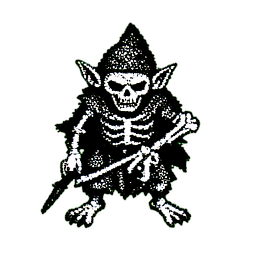 Goblin Shaman (1-Bit) - 256x256 pixel art sprite