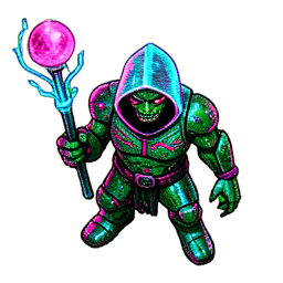Goblin Shaman (Cyberpunk) - 256x256 pixel art sprite
