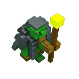 Xamã Goblin (Voxel) — sprite pixel art 256×256