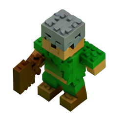 Goblin Warrior (Voxel) - 256x256 pixel art sprite