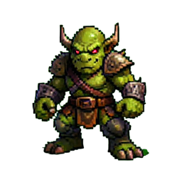Goblin Warrior - 256x256 pixel art sprite