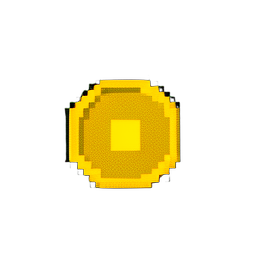 Gold Coin (Low-Res) - 256x256 pixel art sprite