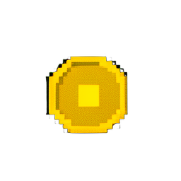 Moeda de ouro (Baixa resolução) — sprite pixel art 256×256