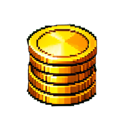 Goldmünzstapel — 256×256 Pixel-Art-Sprite