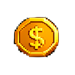 Ícone de moeda de ouro — sprite pixel art 256×256