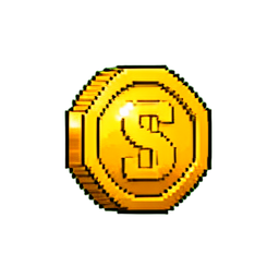 Gold Coin - 256x256 pixel art sprite