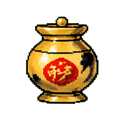 金塊の元宝 — 256×256 ピクセルアートスプライト