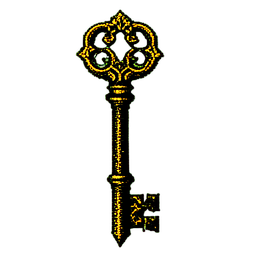 Gold Key (1-Bit) - 256x256 pixel art sprite