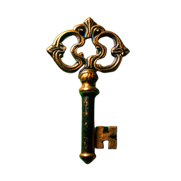 Gold Key (Cinematic) - 256x256 pixel art sprite