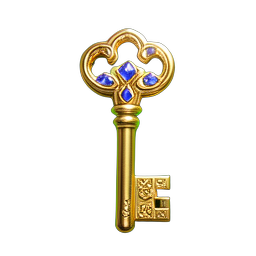 Gold Key (HD-2D) - 256x256 pixel art sprite