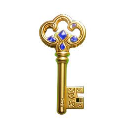 Llave de oro (HD-2D) — sprite pixel art 256×256