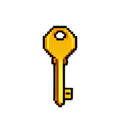 Gold Key (Low-Res) - 256x256 pixel art sprite
