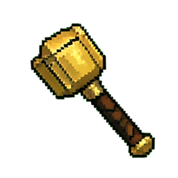 Gold-Mace — 256×256 Pixel-Art-Sprite