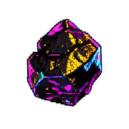 Minerai d'Or (Cyberpunk) — sprite pixel art 256×256