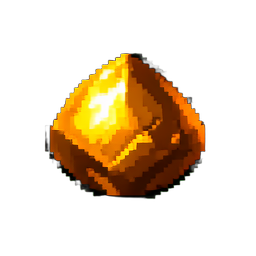 Minério de ouro — sprite pixel art 256×256
