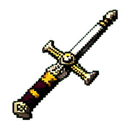 Lança de ouro — sprite pixel art 256×256