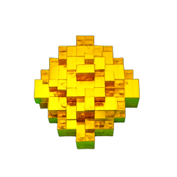 Gold Slime (Voxel) - 256x256 pixel art sprite