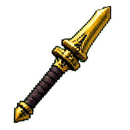 Goldener Speer — 256×256 Pixel-Art-Sprite