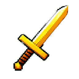 Gold Sword (16-Bit) - 256x256 pixel art sprite