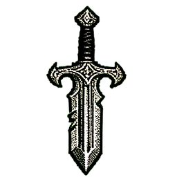 Gold Sword (1-Bit) - 256x256 pixel art sprite