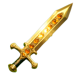 Gold Sword (HD-2D) - 256x256 pixel art sprite