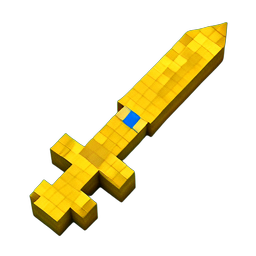 Goldener Schwert (Voxel) — 256×256 Pixel-Art-Sprite