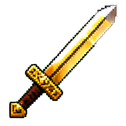 Gold Sword - 256x256 pixel art sprite