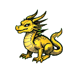 Golden Dragon Hatchling — 256×256 pixel art sprite