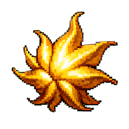 Lueur élémentaire dorée — sprite pixel art 256×256