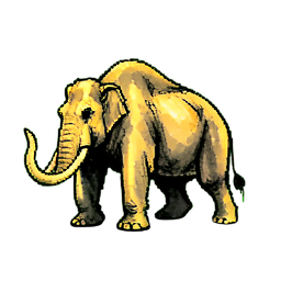 Golden Mammoth — 256×256 pixel art sprite
