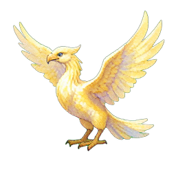 Goldener Phönix — 256×256 Pixel-Art-Sprite