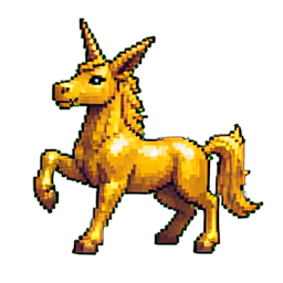 Unicornio Dorado (Arte Pixelado) — sprite pixel art 256×256