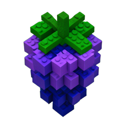 Grapes (Voxel) - 256x256 pixel art sprite