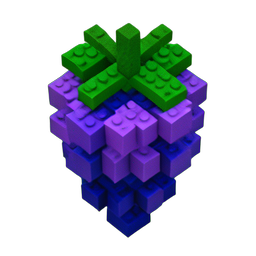Trauben (Voxel) — 256×256 Pixel-Art-Sprite