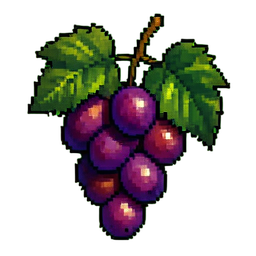Trauben — 256×256 Pixel-Art-Sprite
