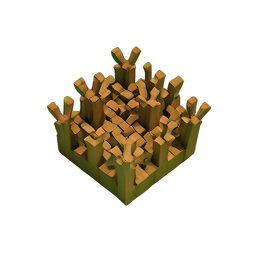 Grass Dry (Voxel) - 256x256 pixel art sprite