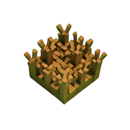 Herbe Sèche (Voxel) — sprite pixel art 256×256