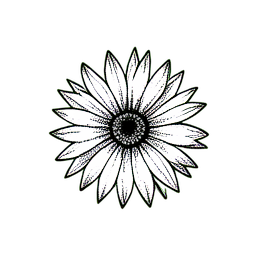 Fleur d'herbe (1-Bit) — sprite pixel art 256×256