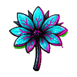 Grass Flower (Cyberpunk) - 256x256 pixel art sprite