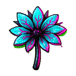 Grasspflanze (Cyberpunk) — 256×256 Pixel-Art-Sprite