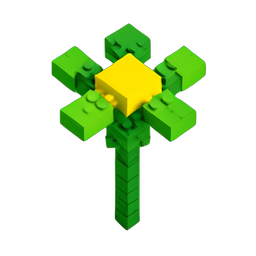 Flor de Grama (Voxel) — sprite pixel art 256×256