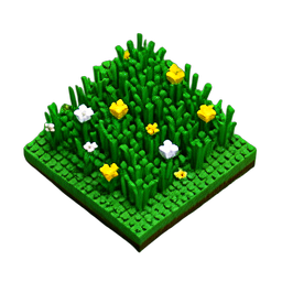 草绿 (Voxel) — 256×256 像素游戏素材