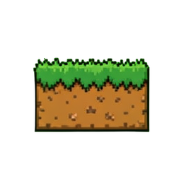 Grass Platform Tile — 256×256 pixel art sprite