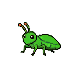 메뚜기 녹색 — 256×256 픽셀 아트 스프라이트