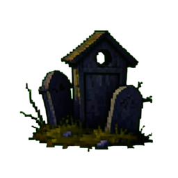 Graveyard Night - 256x256 pixel art sprite