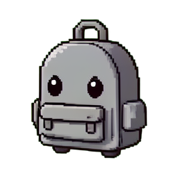 Graue Tasche — 256×256 Pixel-Art-Sprite