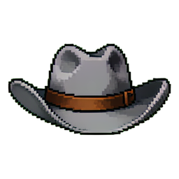 Gray Cowboy Hat — 256×256 pixel art sprite