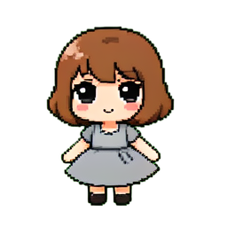 Graue Sommerkleid (Filmisch) — 256×256 Pixel-Art-Sprite