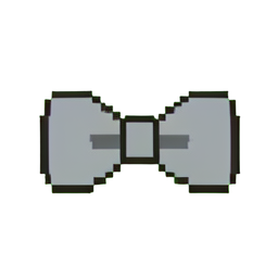 Lazo gris para el pelo — sprite pixel art 256×256