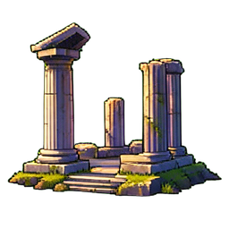 Griechische Ruinen — 256×256 Pixel-Art-Sprite